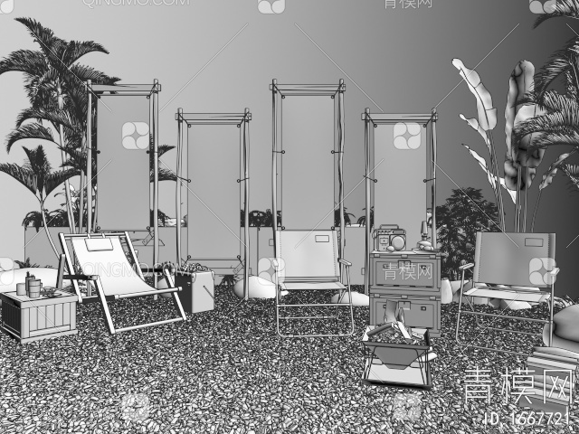 躺椅3D模型下载【ID:1667721】