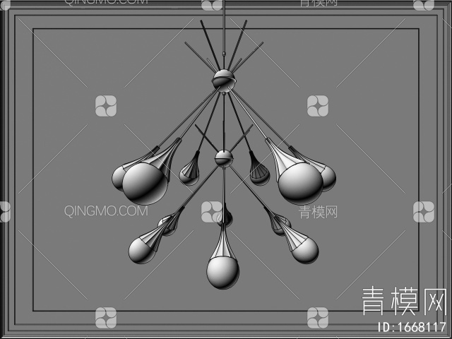 多头吊灯3D模型下载【ID:1668117】