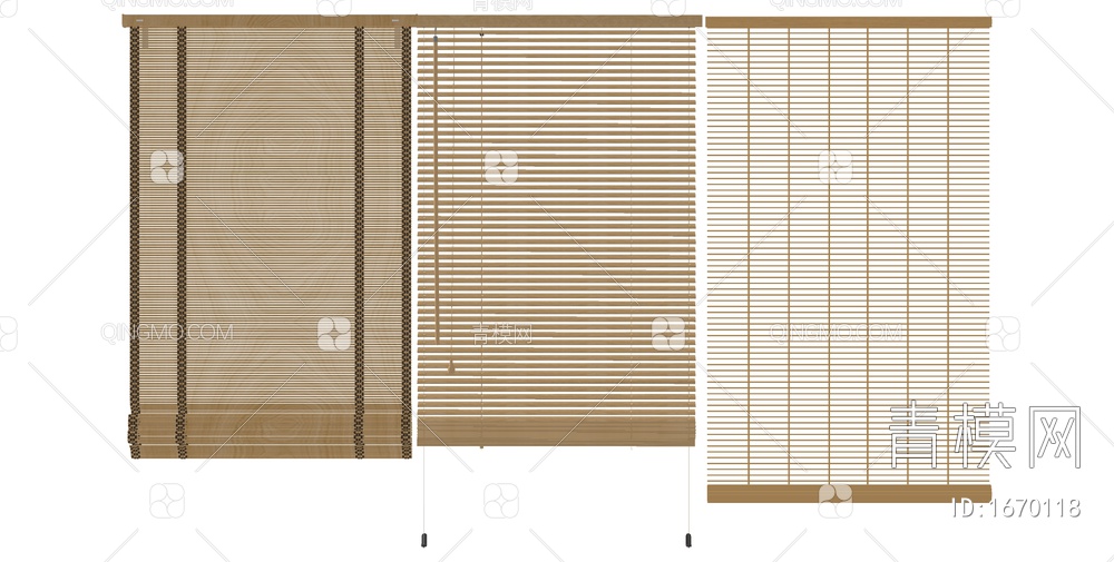 卷帘竹帘 窗帘 竹帘SU模型下载【ID:1670118】