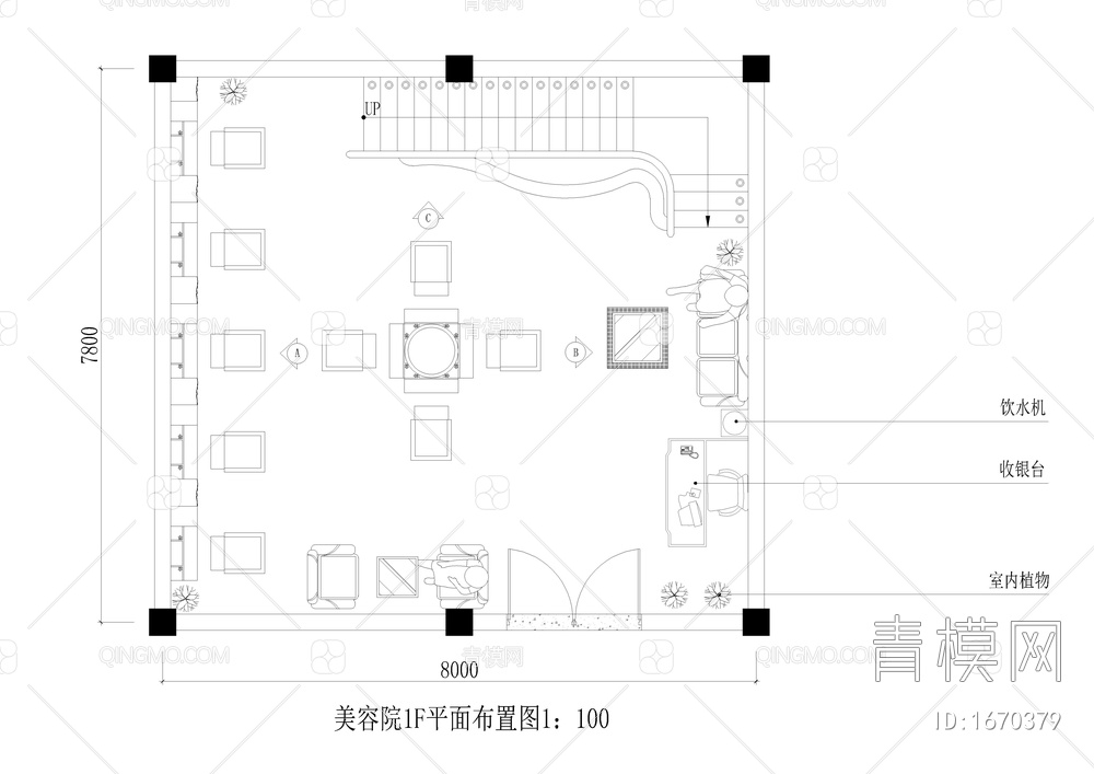 美发美容院全套装修图【ID:1670379】