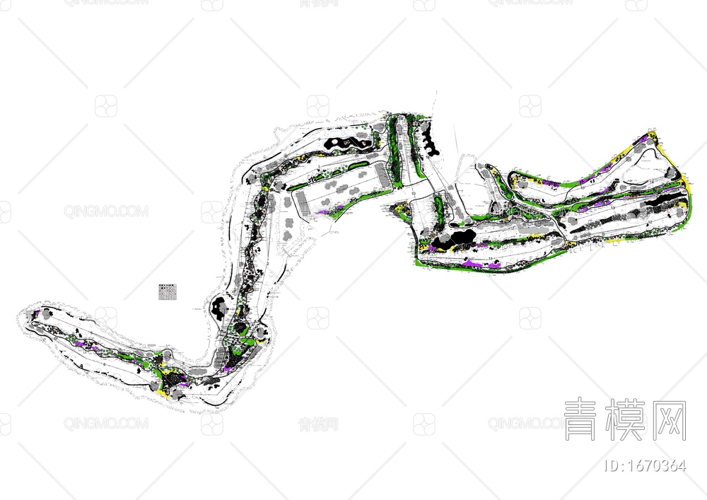 高尔夫球场景观绿化图【ID:1670364】