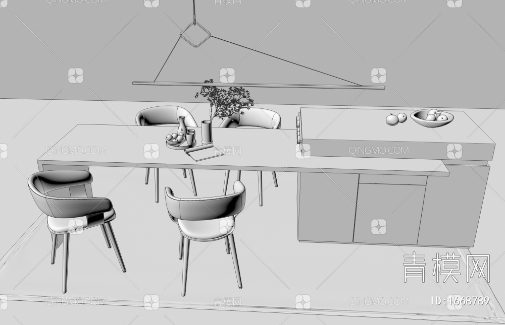 餐桌椅3D模型下载【ID:1668789】
