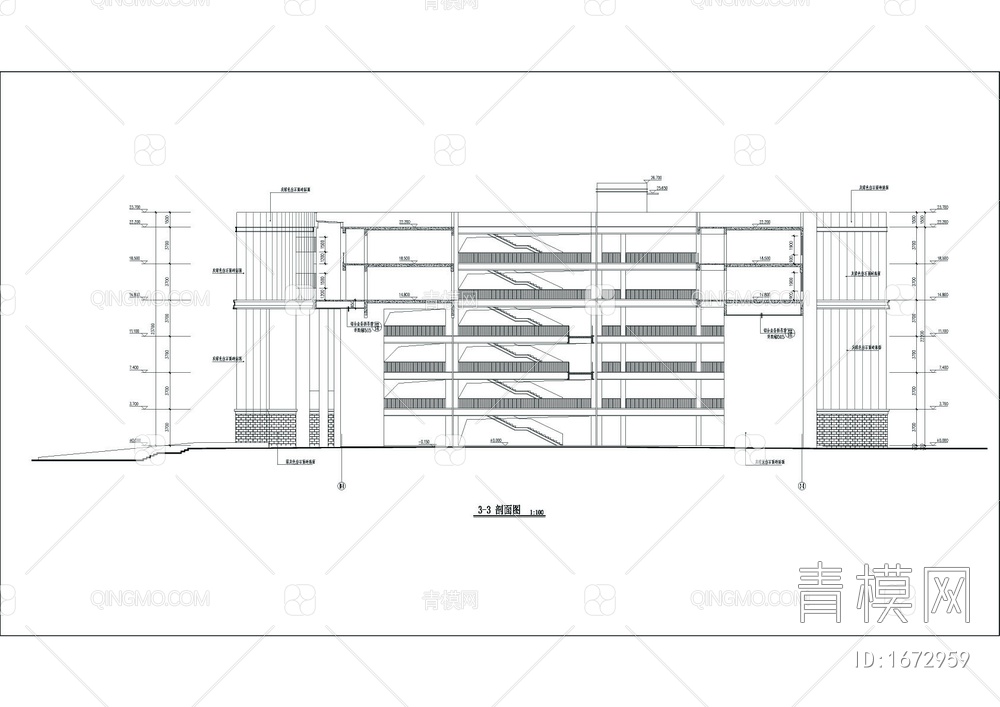 职业技术学院建筑cad图【ID:1672959】