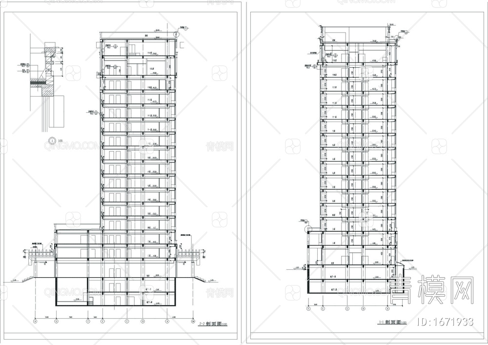 市医院建筑施工图CAD图【ID:1671933】