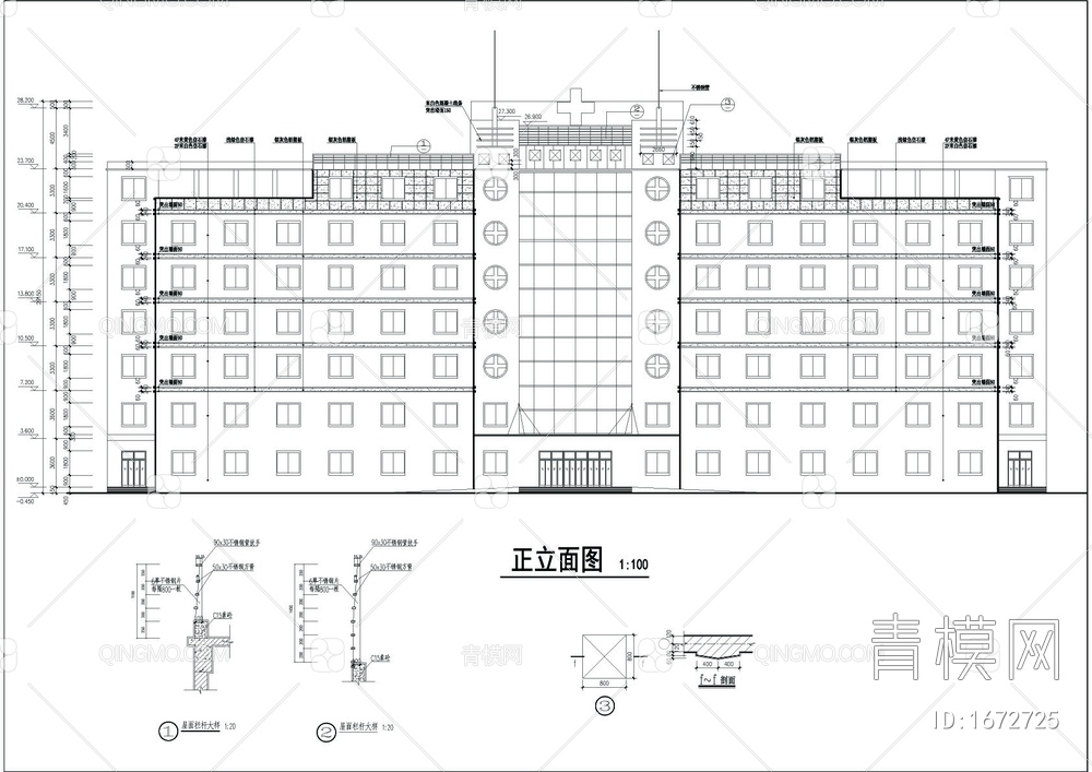 医院住院部全套CAD图【ID:1672725】