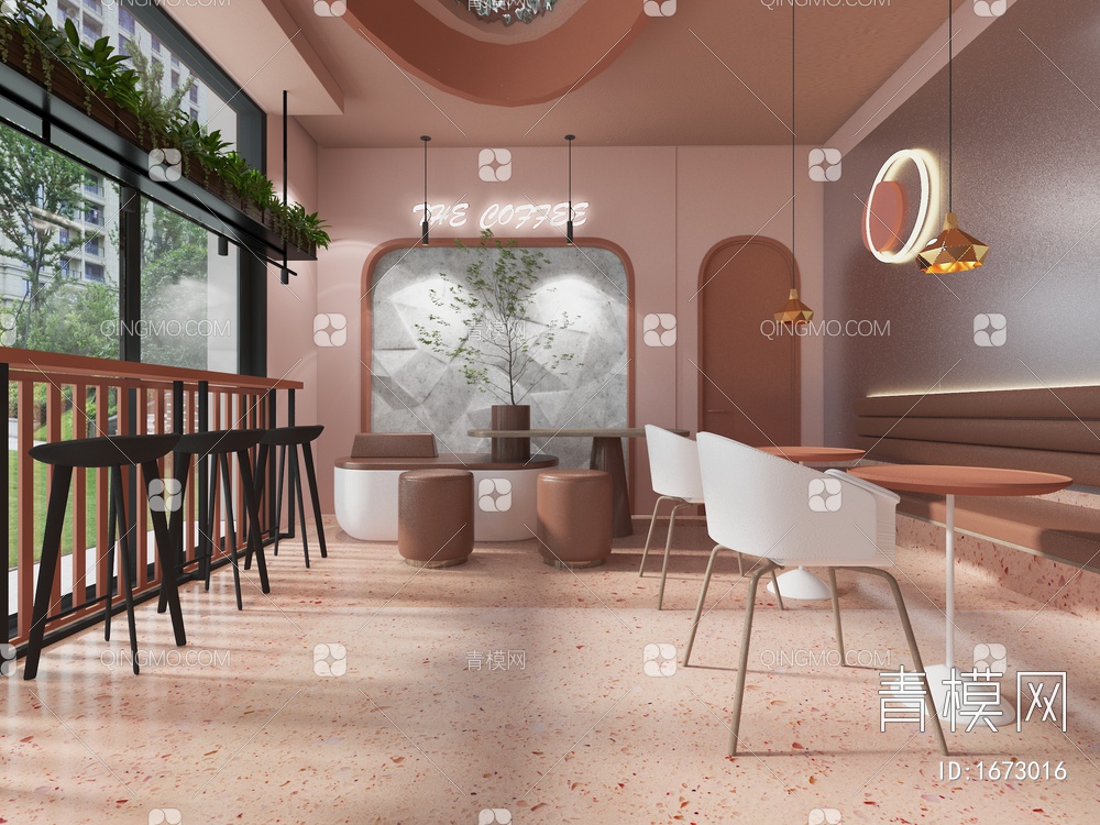 网红咖啡厅3D模型下载【ID:1673016】