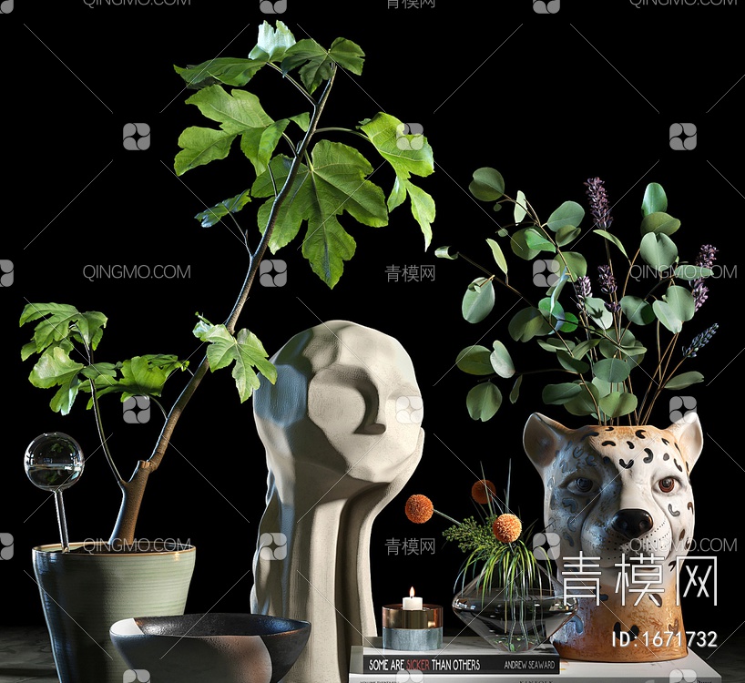 花瓶植物摆件3D模型下载【ID:1671732】