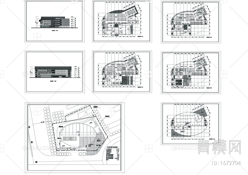 学院图书馆设计方案cad图【ID:1672704】
