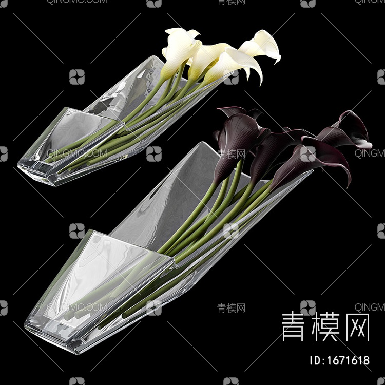 花瓶花卉摆件3D模型下载【ID:1671618】