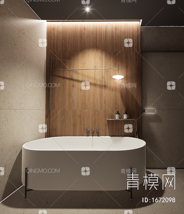 浴室 浴缸SU模型下载【ID:1672098】