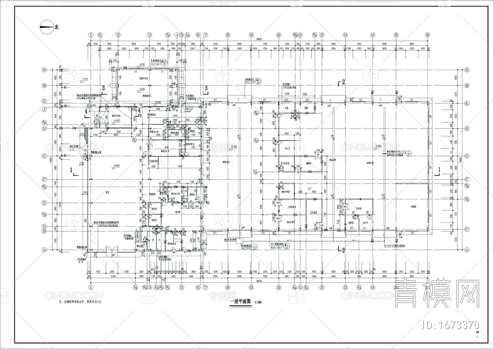 汽车库建施图CAD图【ID:1673370】