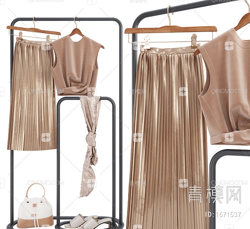 女装衣服裙子3D模型下载【ID:1671537】