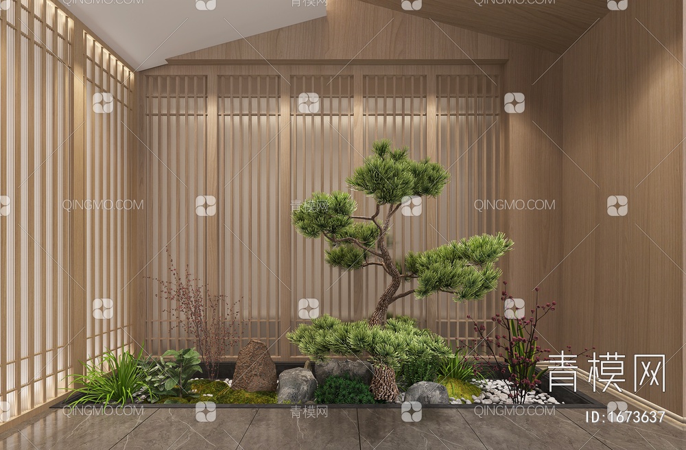 绿植景观 松树 植物堆3D模型下载【ID:1673637】
