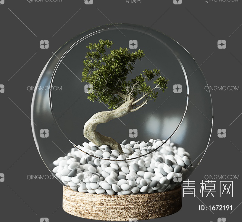桌面植物摆件3D模型下载【ID:1672191】