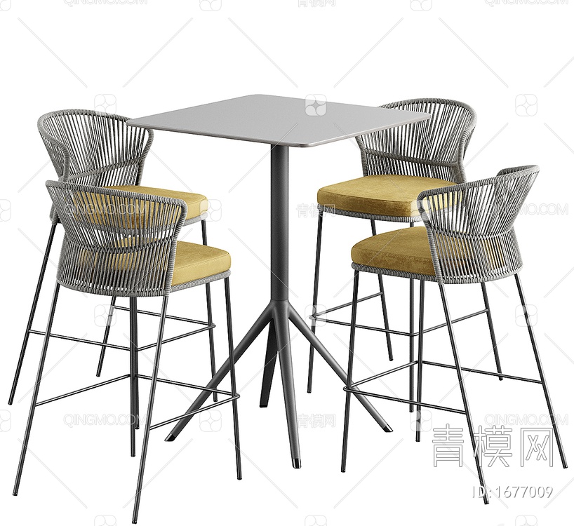 咖啡桌椅3D模型下载【ID:1677009】