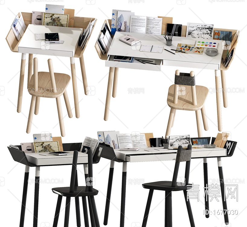 书桌椅3D模型下载【ID:1677030】