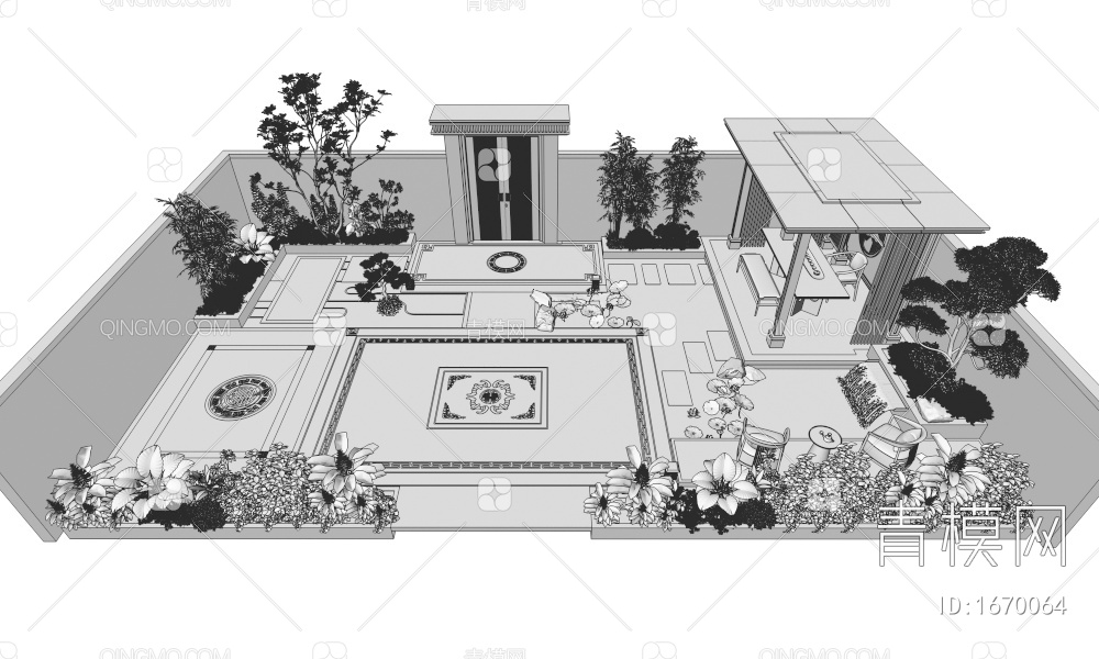 庭院花园3D模型下载【ID:1670064】