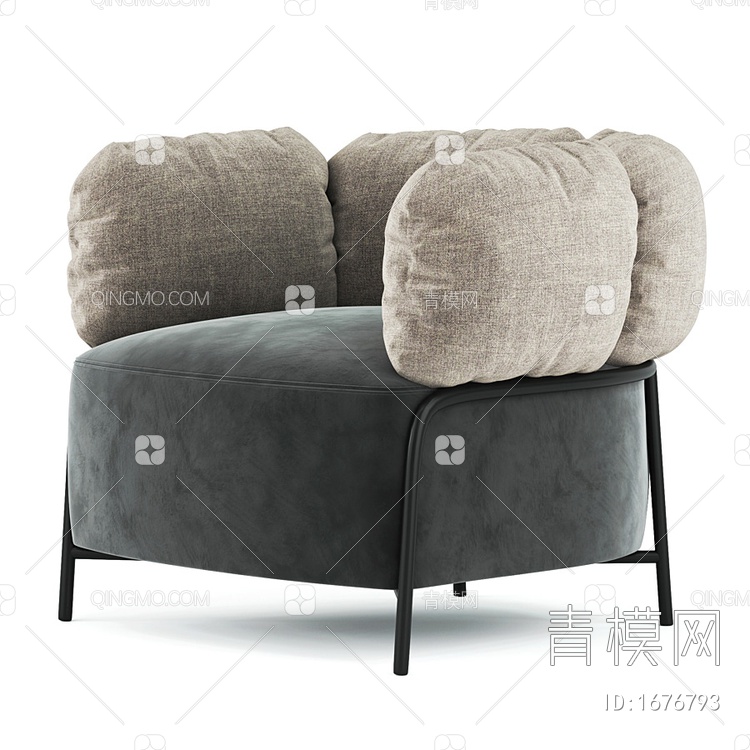 单人沙发3D模型下载【ID:1676793】