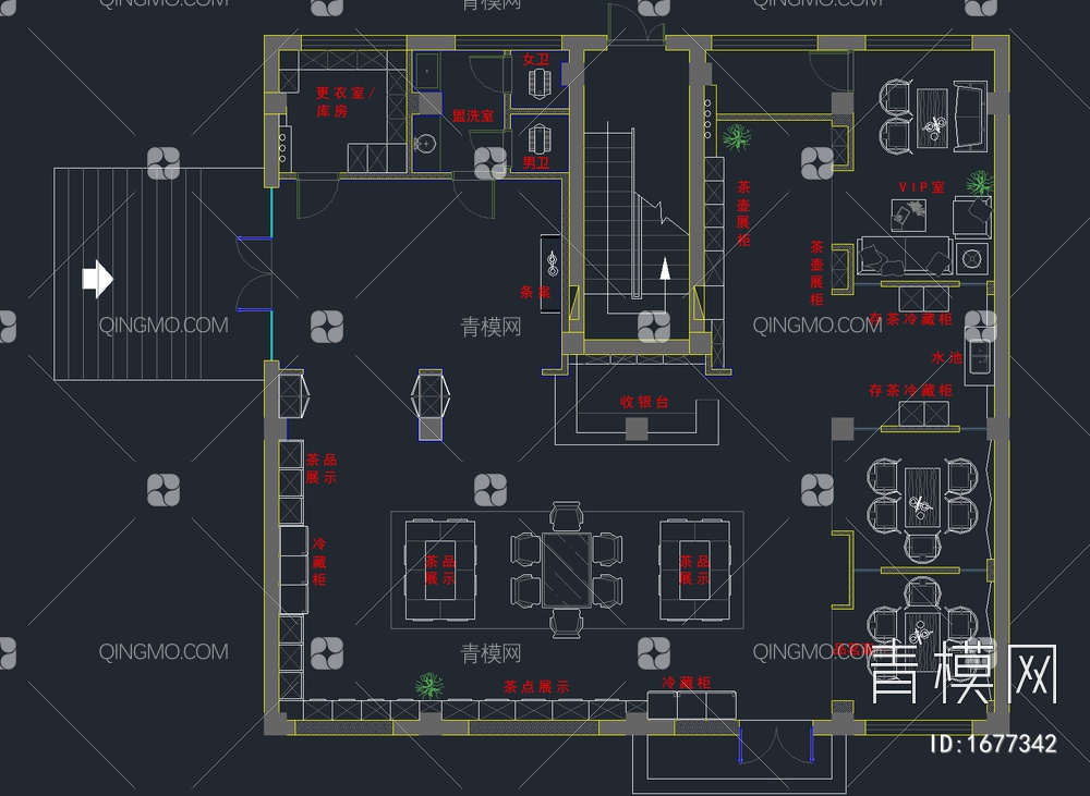 35套茶楼茶馆室内设计CAD图纸【ID:1677342】