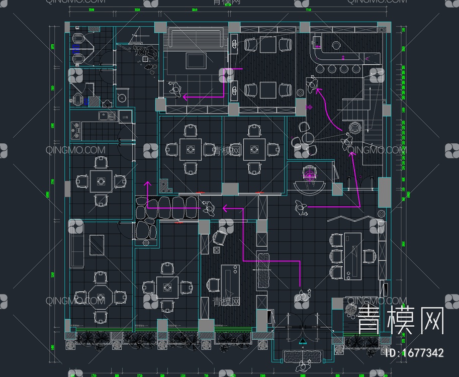 35套茶楼茶馆室内设计CAD图纸【ID:1677342】