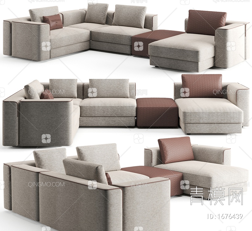多人沙发3D模型下载【ID:1676439】