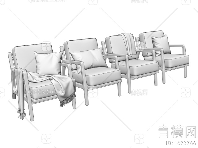 沙发椅3D模型下载【ID:1673766】