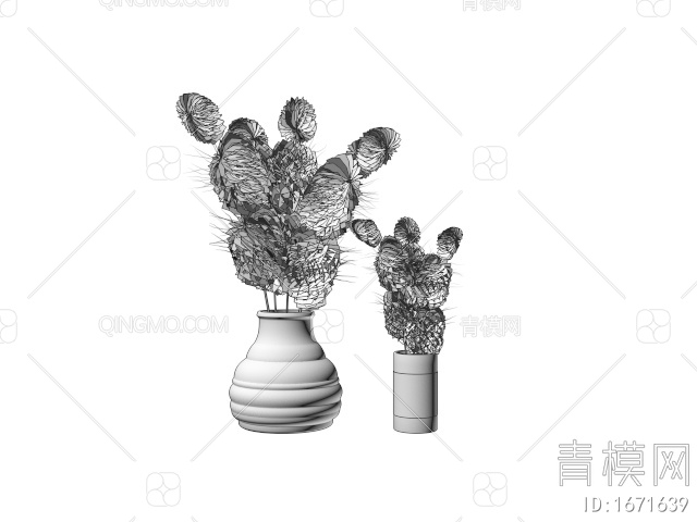 花瓶花卉摆件3D模型下载【ID:1671639】