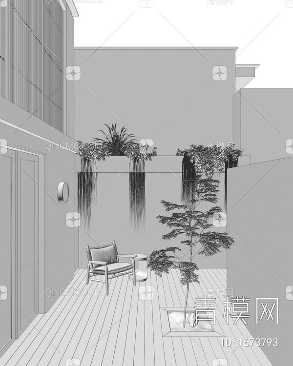 户外庭院3D模型下载【ID:1673793】