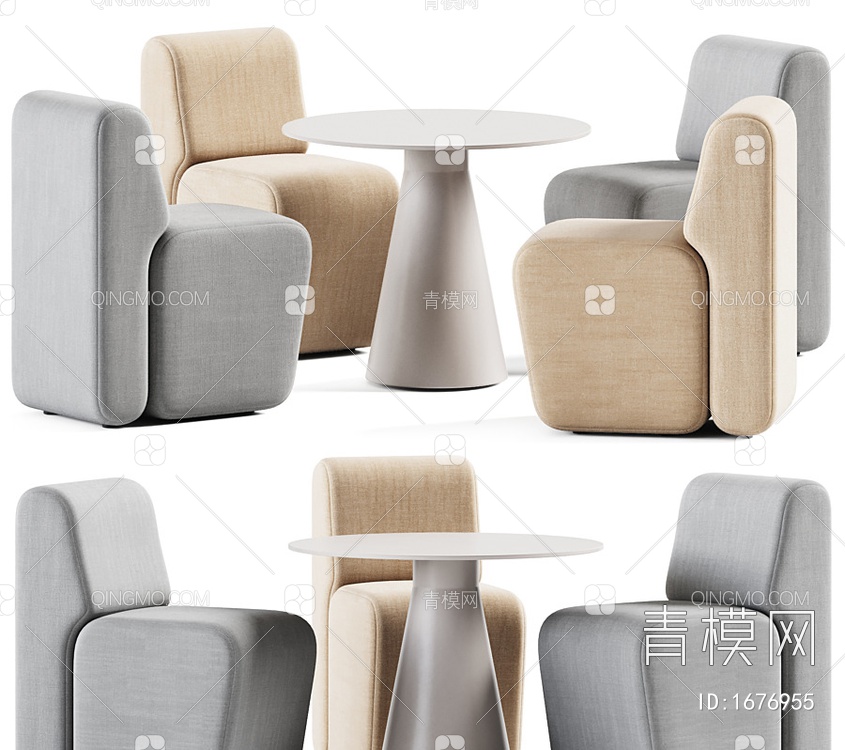 休闲桌椅3D模型下载【ID:1676955】