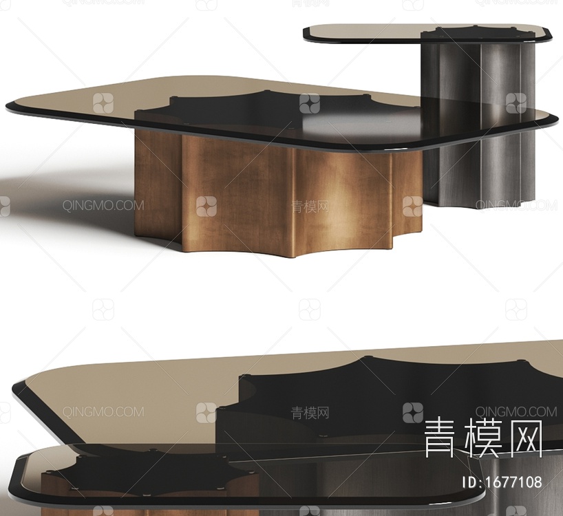 【茶几3D模型】-现代CR无灯光有贴图MAX2016茶几3d模型下载-ID1677108-免费3Dmax模型库 - 青模3d模型网
