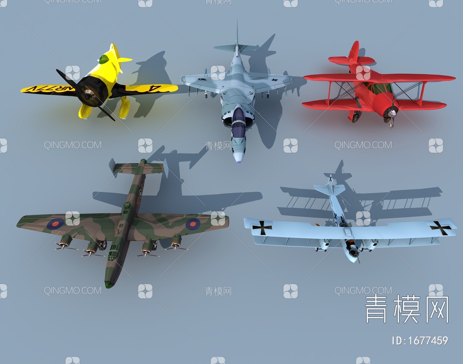 军事飞机3D模型下载【ID:1677459】