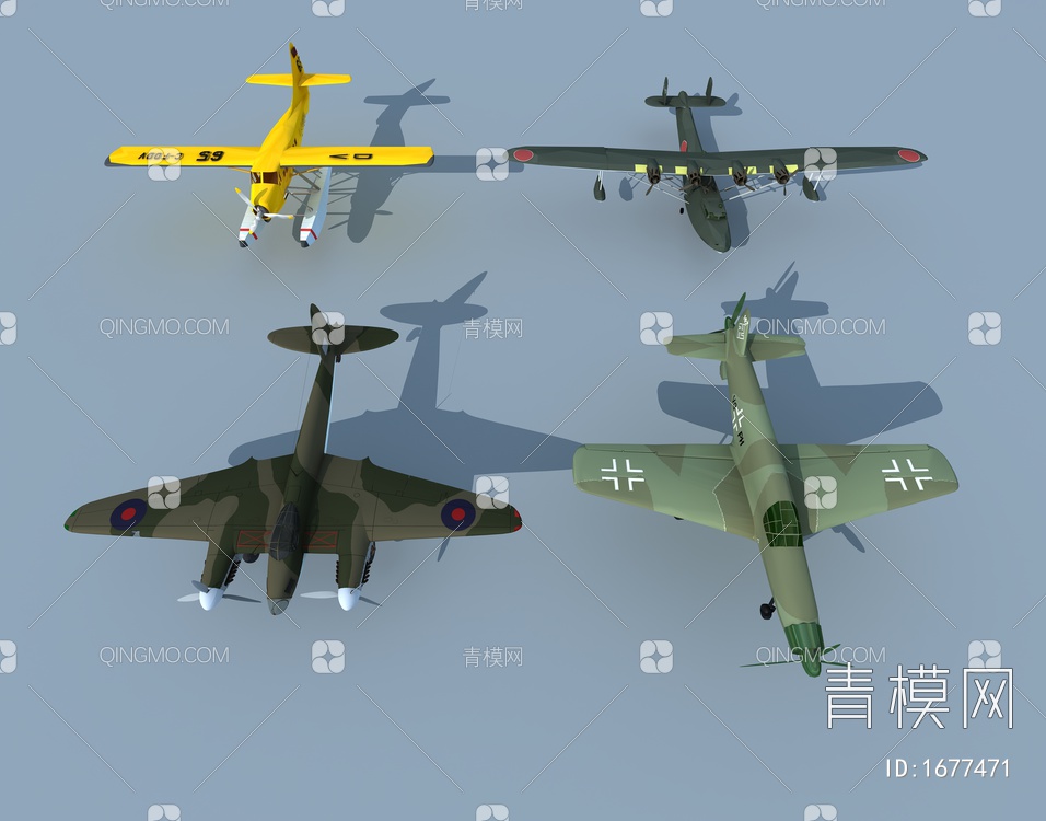 军事飞机3D模型下载【ID:1677471】