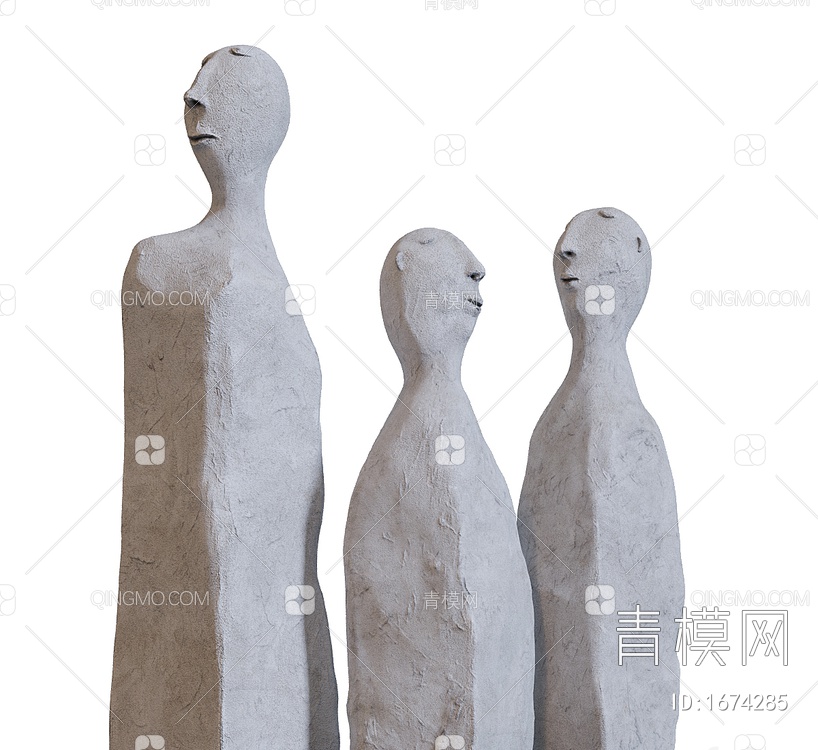 水泥人雕塑3D模型下载【ID:1674285】