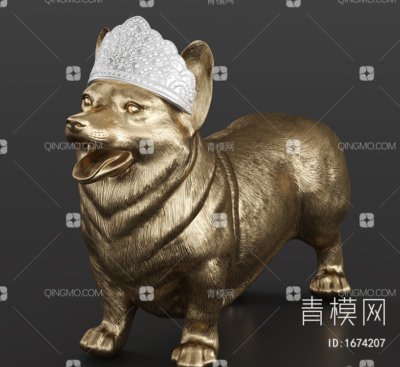 皇家站立柯基犬3D模型下载【ID:1674207】