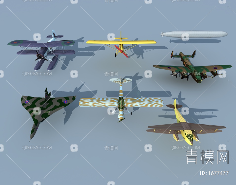 军事飞机3D模型下载【ID:1677477】