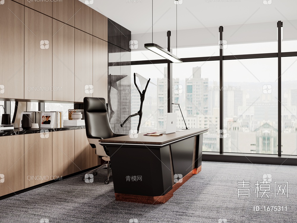 办公桌桌椅 经理办公室3D模型下载【ID:1675311】
