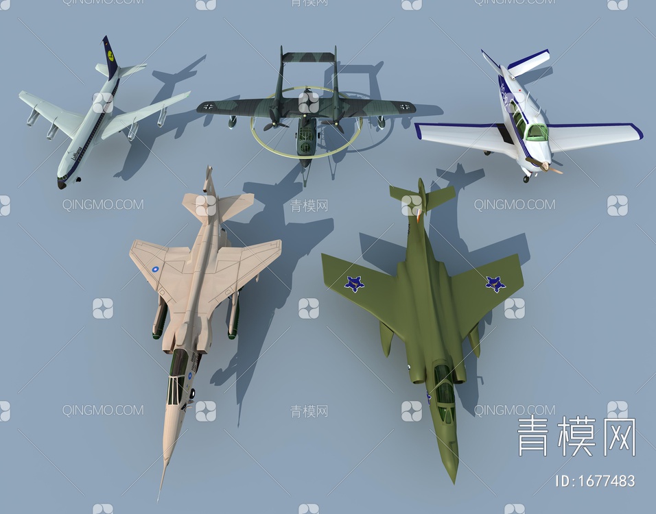 军事飞机3D模型下载【ID:1677483】