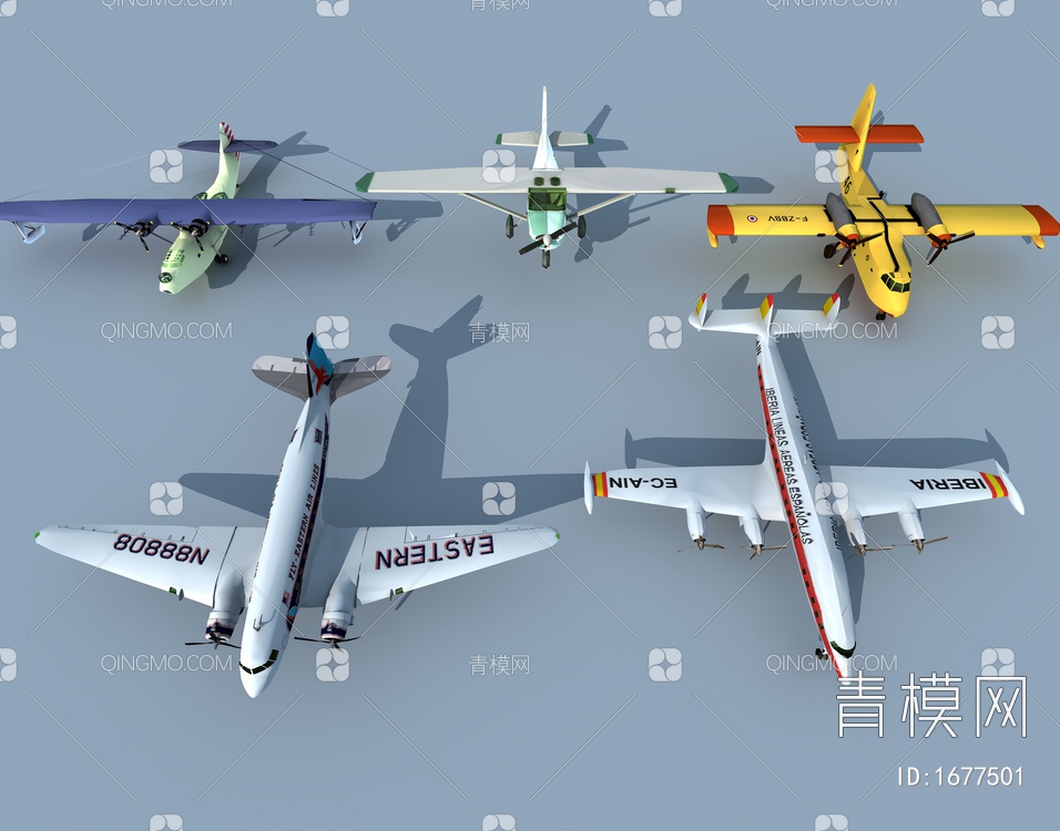 军事飞机3D模型下载【ID:1677501】