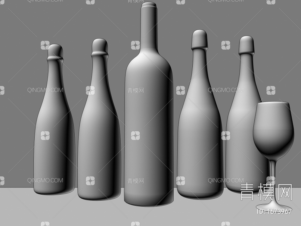 红酒3D模型下载【ID:1673967】