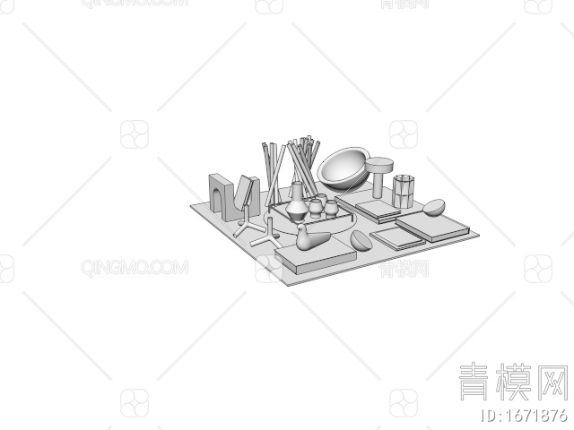 咖啡桌摆件3D模型下载【ID:1671876】