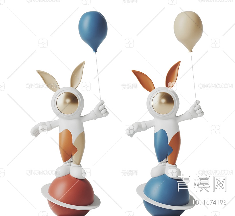 兔子雕塑3D模型下载【ID:1674198】