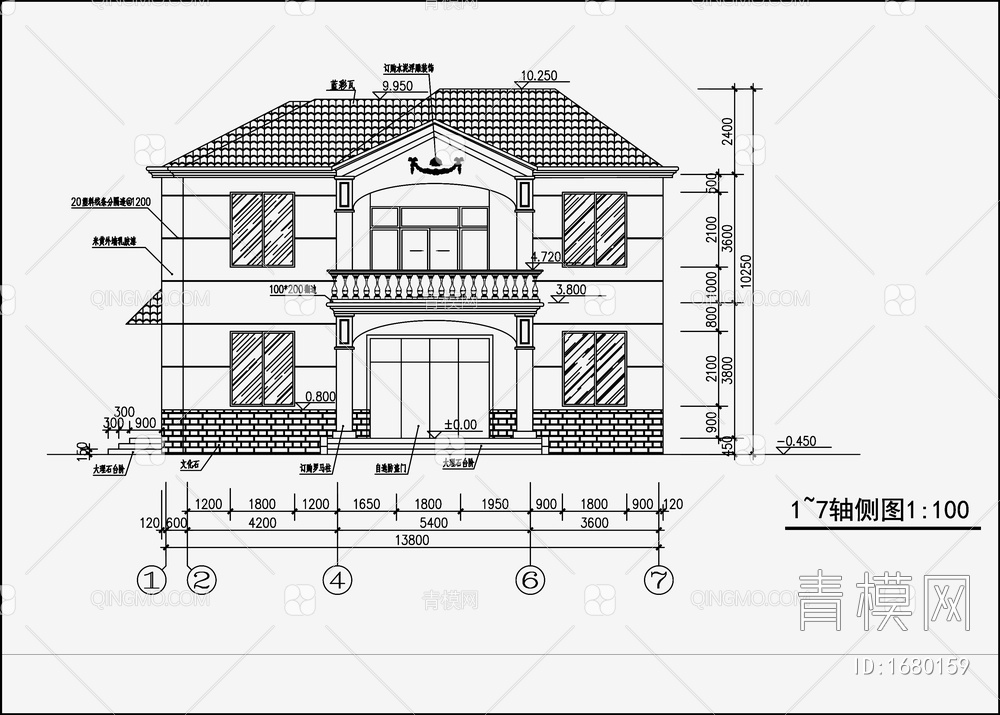 别墅住宅建筑 施工图【ID:1680159】