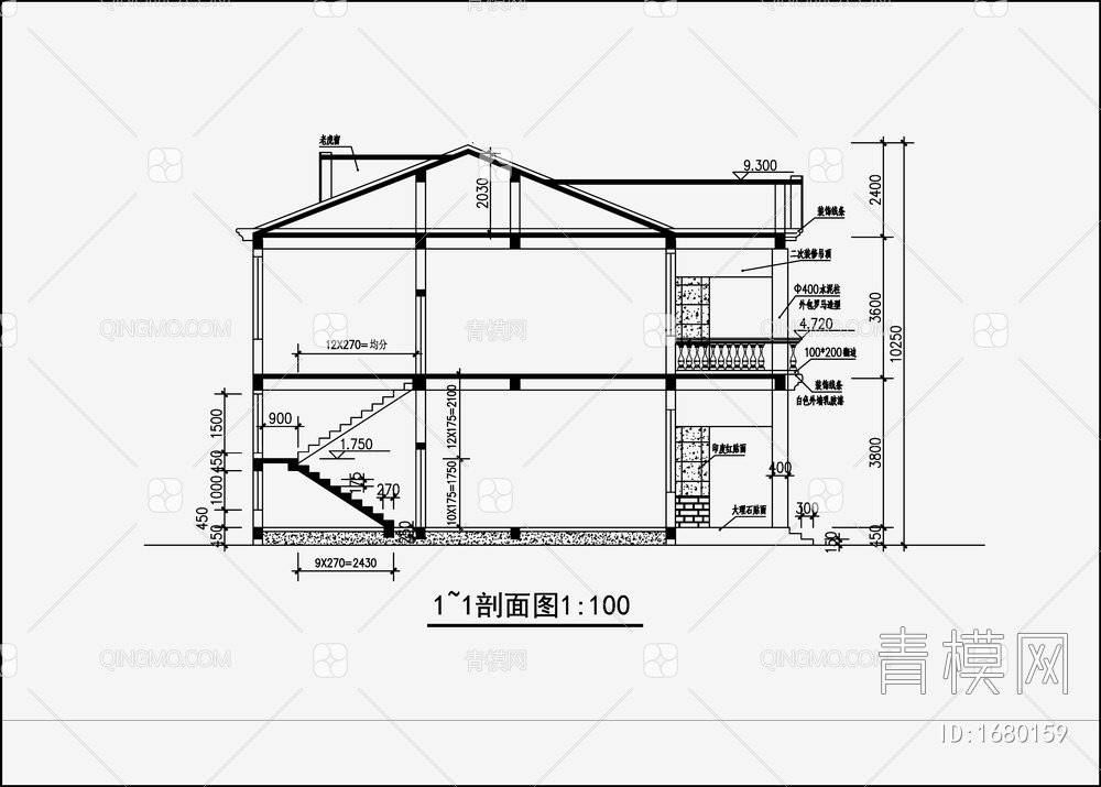 别墅住宅建筑 施工图【ID:1680159】