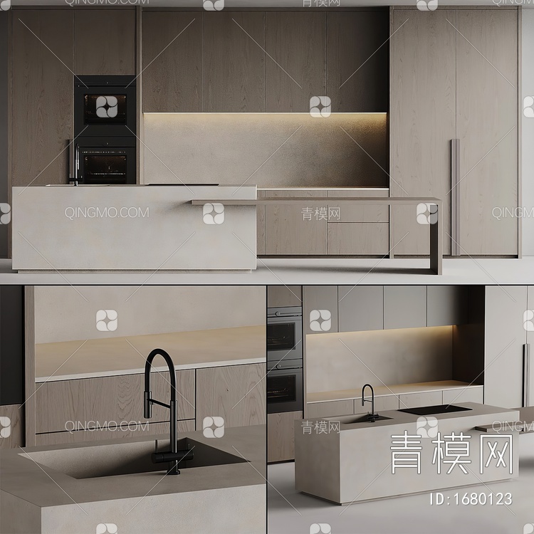 开放厨房3D模型下载【ID:1680123】