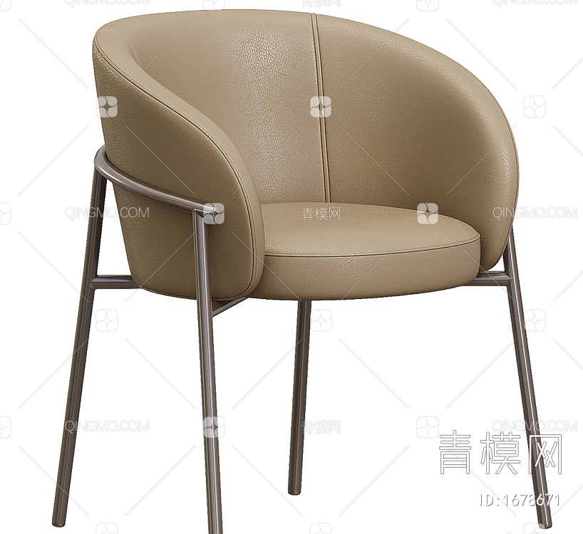 皮质单椅3D模型下载【ID:1678671】