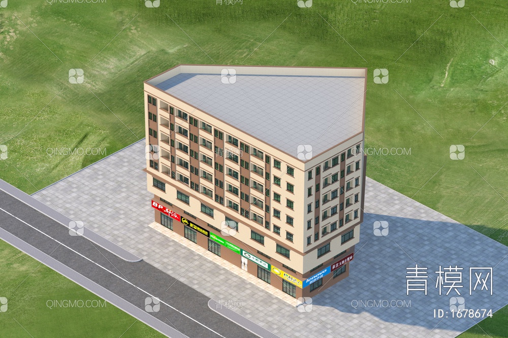 公寓住宅建筑3D模型下载【ID:1678674】
