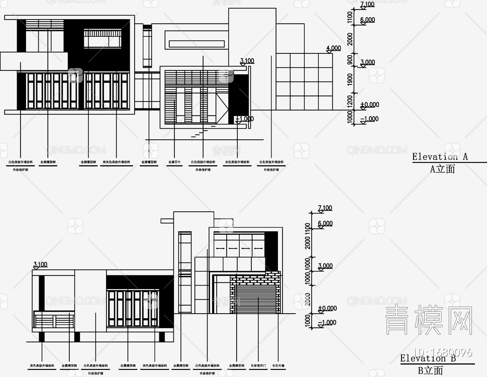 别墅住宅建筑 施工图【ID:1680096】