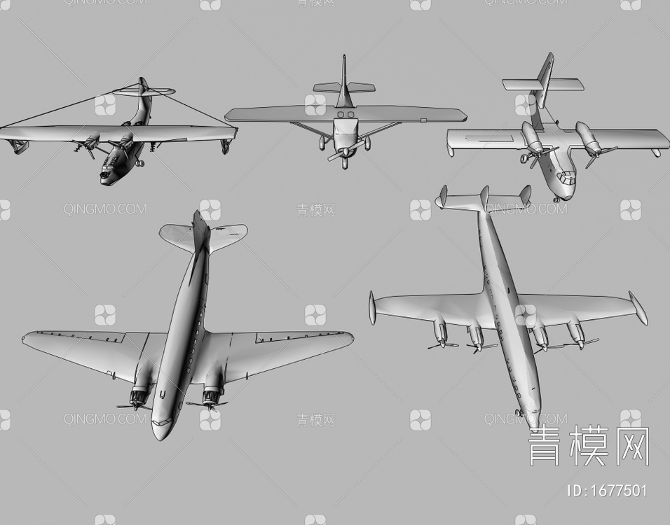 军事飞机3D模型下载【ID:1677501】