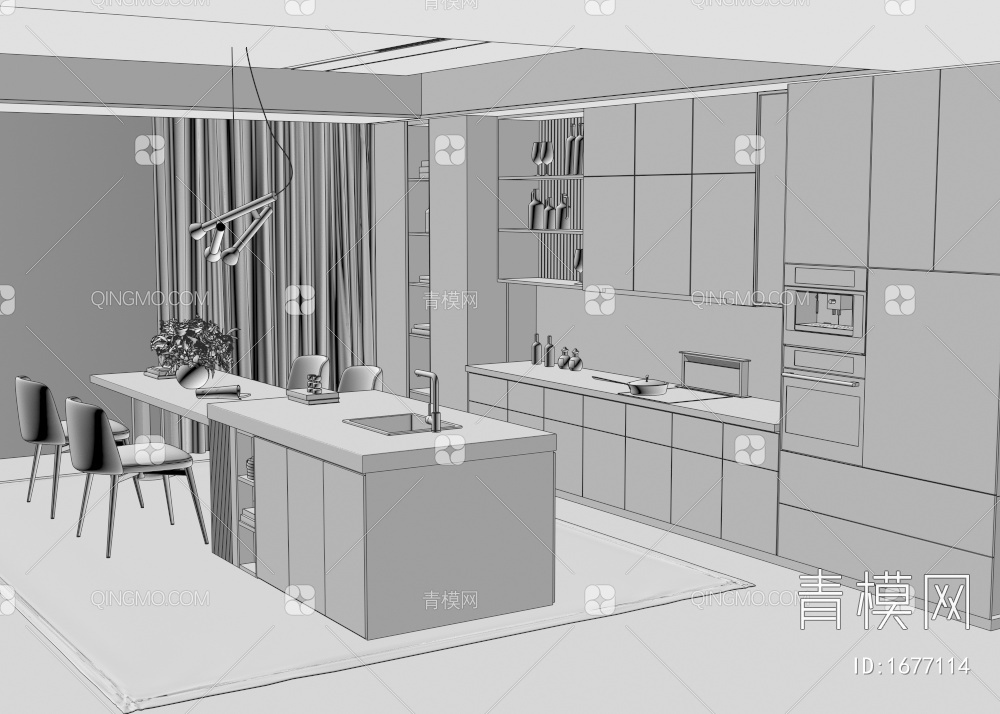 厨房3D模型下载【ID:1677114】