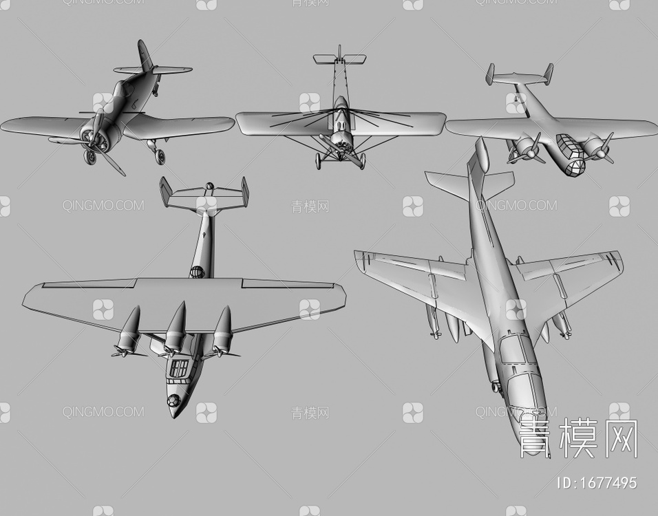 军事飞机3D模型下载【ID:1677495】